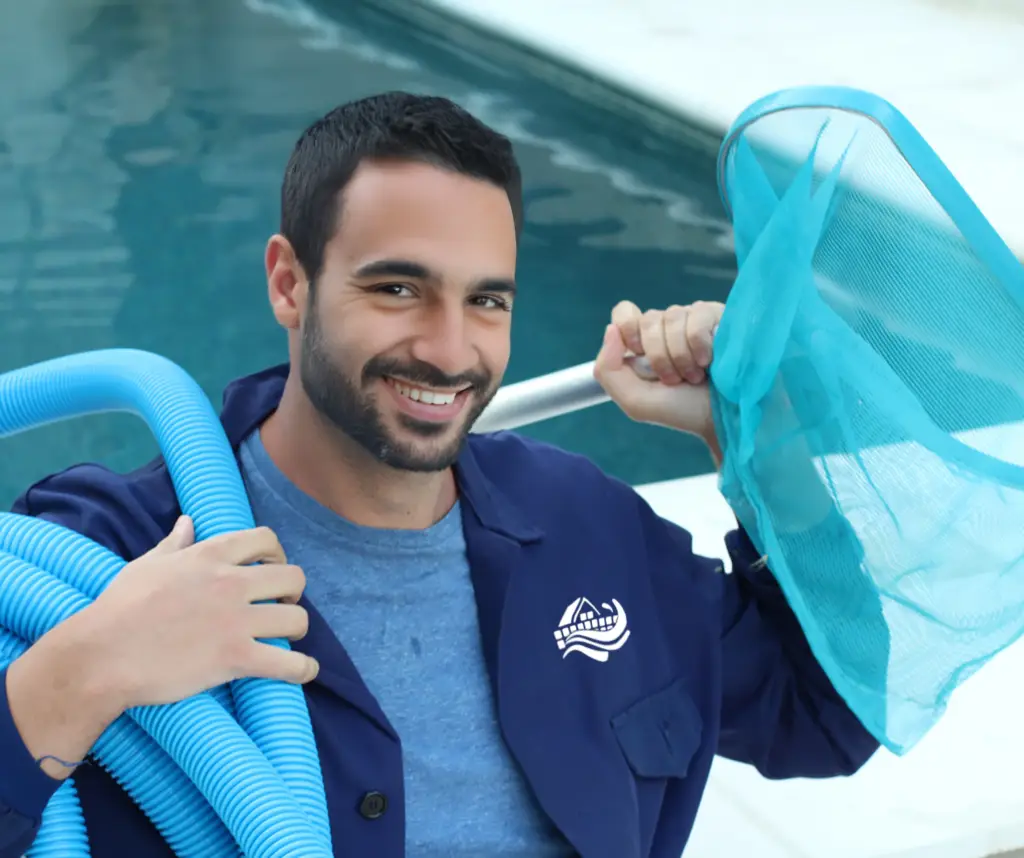 The Pool Shack technician servicing a commercial pool in Phoenix